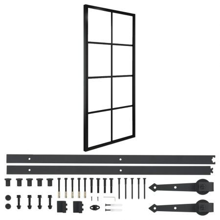 Sliding Door Aluminium and ESG Glass with Hardware 76x205cm