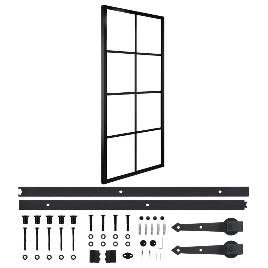 Sliding Door Aluminium and ESG Glass with Hardware 76x205cm