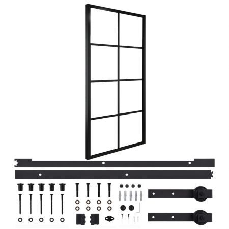 Sliding Door Aluminium and ESG Glass with Hardware 102.5x205cm