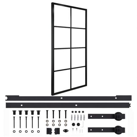 Sliding Door Aluminium and ESG Glass with Hardware 102.5x205cm