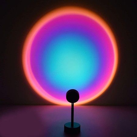 Sunset Projection Led Light, Rainbow Floor Stand Modern Lamp Night Light for Living Room Bedroom Romantic Projector Gift for Wedding Birthday Party -USB Charging