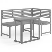2 Piece Bistro Set Solid Acacia Wood Grey