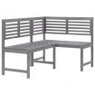 2 Piece Bistro Set Solid Acacia Wood Grey