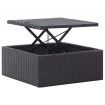 Garden Lounge Bed with Roof Black 200x60x124 cm Poly Rattan