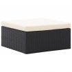 Garden Lounge Bed with Roof Black 200x60x124 cm Poly Rattan