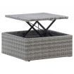 Garden Lounge Bed with Roof Grey 200x60x124 cm Poly Rattan