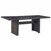 Garden Dining Table Black 200x100x74 cm Glass and Poly Rattan