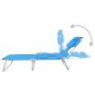 Folding Sun Lounger with Head Cushion Steel Turqoise Blue