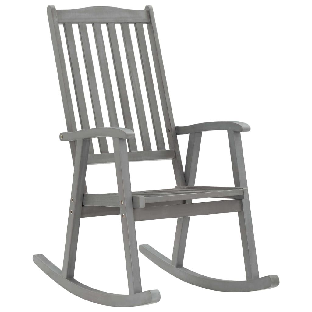 Rocking Chair Grey Solid Acacia Wood