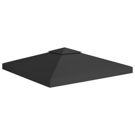 vidaXL 2-Tier Gazebo Top Cover 310 g/cubic metre 3x3 m Black