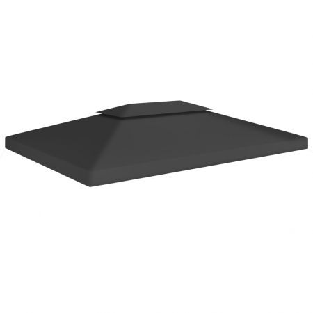 vidaXL 2-Tier Gazebo Top Cover 310 g/cubic metre 4x3 m Black