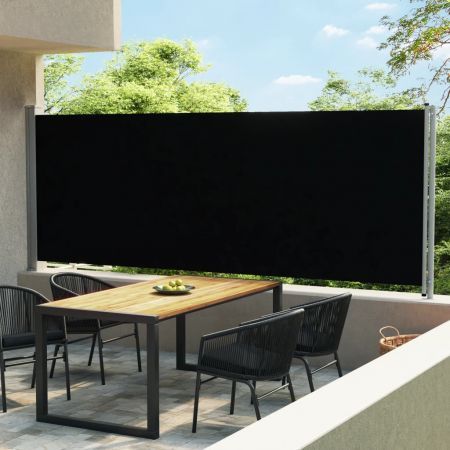 Patio Retractable Side Awning 600x170 cm Black