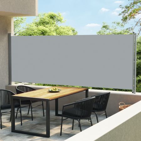 Patio Retractable Side Awning 600x170 cm Grey