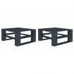 Garden Pallet Tables 2 pcs Grey Wood
