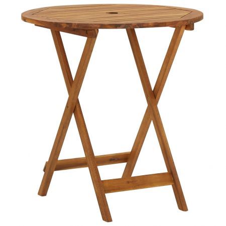 solid wood round garden table