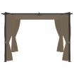 Gazebo with Curtains 3x3 m Taupe Steel