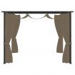 Gazebo with Curtains 3x3 m Taupe Steel