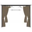 Gazebo with Curtains 3x3 m Taupe Steel