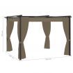 Gazebo with Curtains 3x3 m Taupe Steel