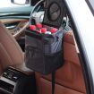 Waterproof Car Trash Can with Lid and Storage Pockets, Black