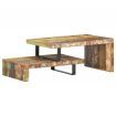 2 Piece Coffee Table Set Solid Reclaimed Wood