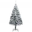 Artificial Christmas Tree with Flocked Snow Green 240 cm PVC