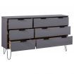 Drawer Cabinet Grey 119.3x39.5x73.6 cm Solid Pine Wood