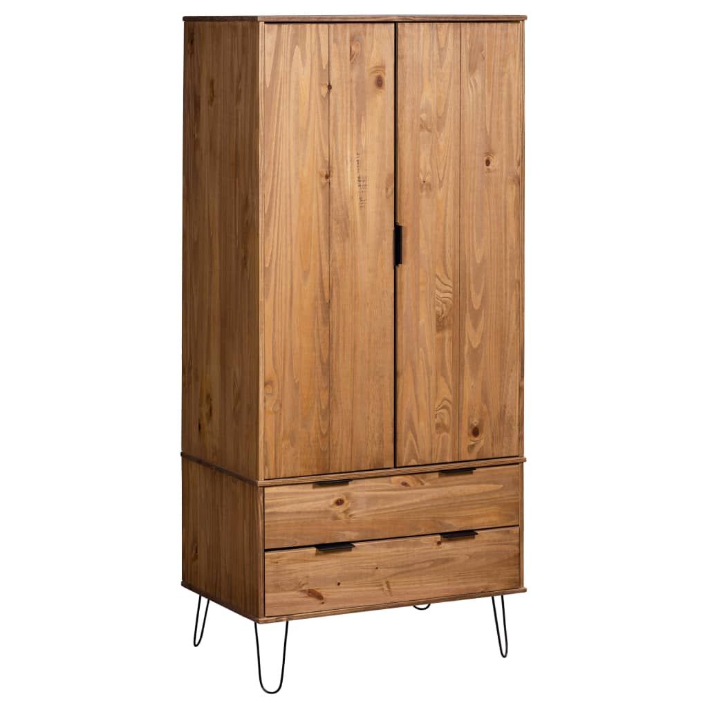 Wardrobe New York Range Light Wood Solid Pine Wood