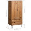 Wardrobe New York Range Light Wood Solid Pine Wood