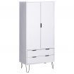 Wardrobe New York Range White Solid Pine Wood