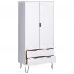 Wardrobe New York Range White Solid Pine Wood