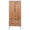 Wardrobe New York Range White and Light Wood Solid Pine Wood