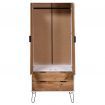 Wardrobe New York Range White and Light Wood Solid Pine Wood