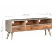 TV Cabinet Grey 130x35x51 cm Solid Rough Mango Wood