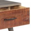 Coffee Table Grey 100x60x40 cm Solid Rough Mango Wood