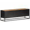 TV Cabinet 120x30x40 cm Rough Mango Wood and Natural Cane