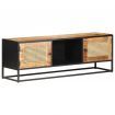 TV Cabinet 120x30x40 cm Rough Mango Wood and Natural Cane