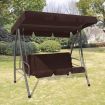 43238  Outdoor Swing Bench with Canopy Coffee