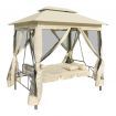 Gazebo Convertible Swing Bench Cream White