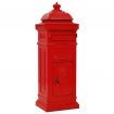 Pillar Letterbox Aluminium Vintage Style Rustproof Red