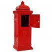 Pillar Letterbox Aluminium Vintage Style Rustproof Red