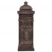 Pillar Letterbox Aluminium Vintage Style Rustproof Bronze