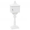 Pedestal Letterbox Aluminium Vintage Style Rustproof White