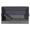 Garden Bed with Canopy Grey 205x62 cm Poly Rattan