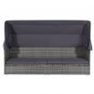 Garden Bed with Canopy Grey 205x62 cm Poly Rattan
