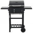Charcoal-Fueled BBQ Grill with Bottom Shelf Black