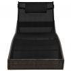 Sun Lounger with Pillow Poly Rattan Brown
