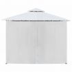 Gazebo with Curtains 600x298x270 cm White