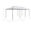 Gazebo with Curtains 600x298x270 cm White