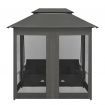 45073  Outdoor Convertible Swing Bench with Canopy Anthracite 220x160x240 cm Steel